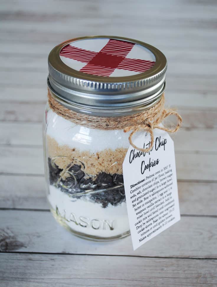 chocolate chip cookie mix in a jar