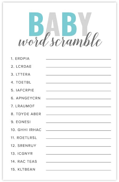 Baby Shower Word Scramble Template Free FREE PRINTABLE TEMPLATES