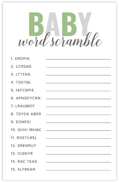 printable word scramble template