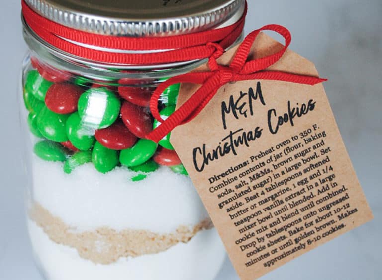 M&M Cookie Mix in a Jar - With Free Printable Recipe Tag