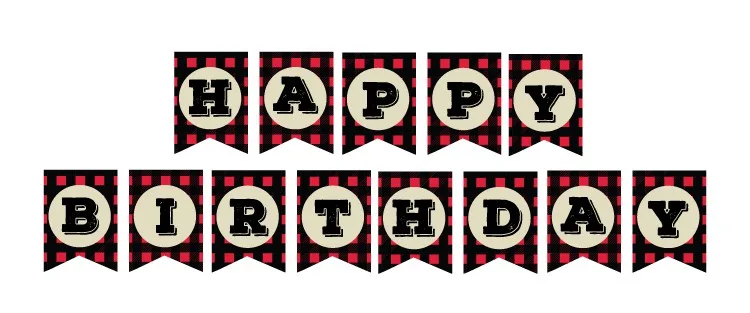 free printable red plaid birthday decorations pjs and paint