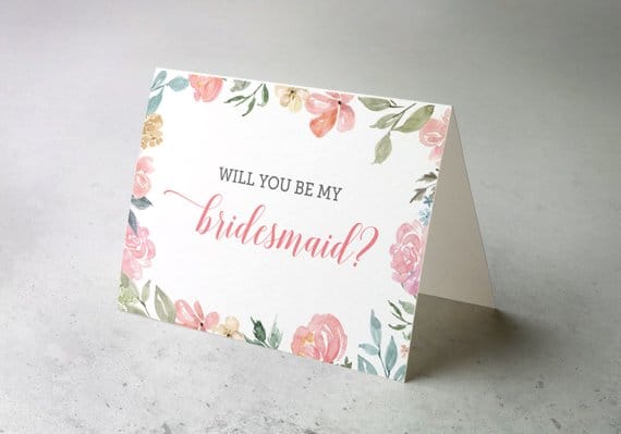 floral bridesmaid card