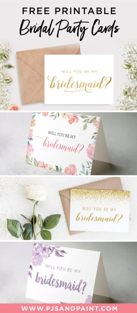 Free Printable Will You Be My Bridesmaid Cards Pjs And Paint