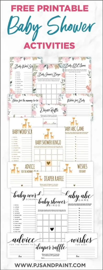 Free Printable Baby Shower Games - Download Instantly!