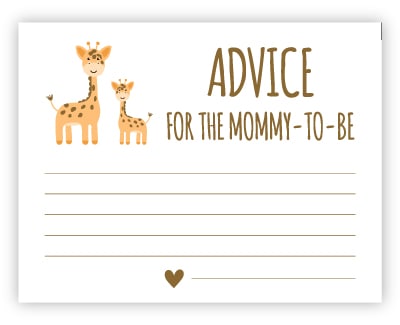 free baby shower advice cards