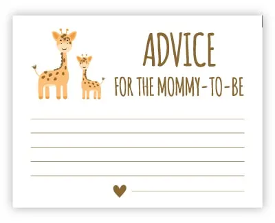 free baby shower advice cards