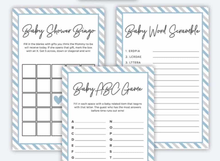 Free Printable Baby Shower Games - Volume 4