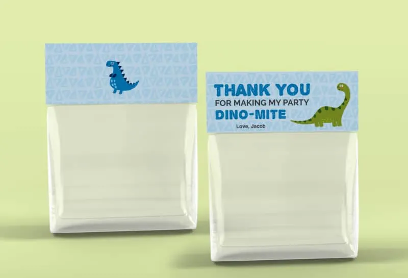 free printable dinosaur bag topper