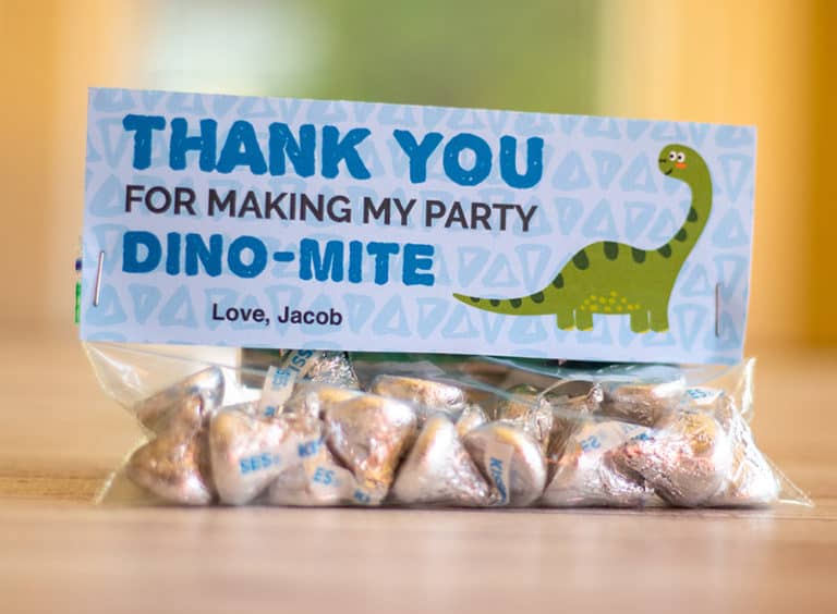 Free Printable Dinosaur Party Bag Topper