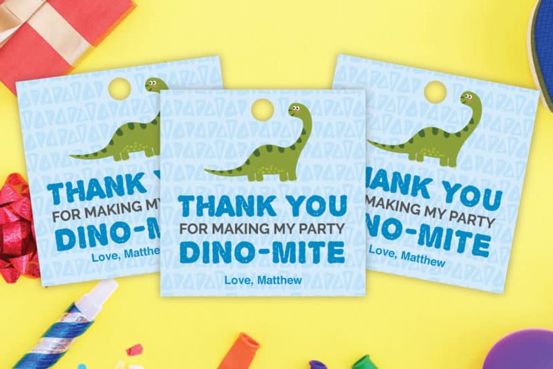 free printable dinosaur thank you tags free instant download