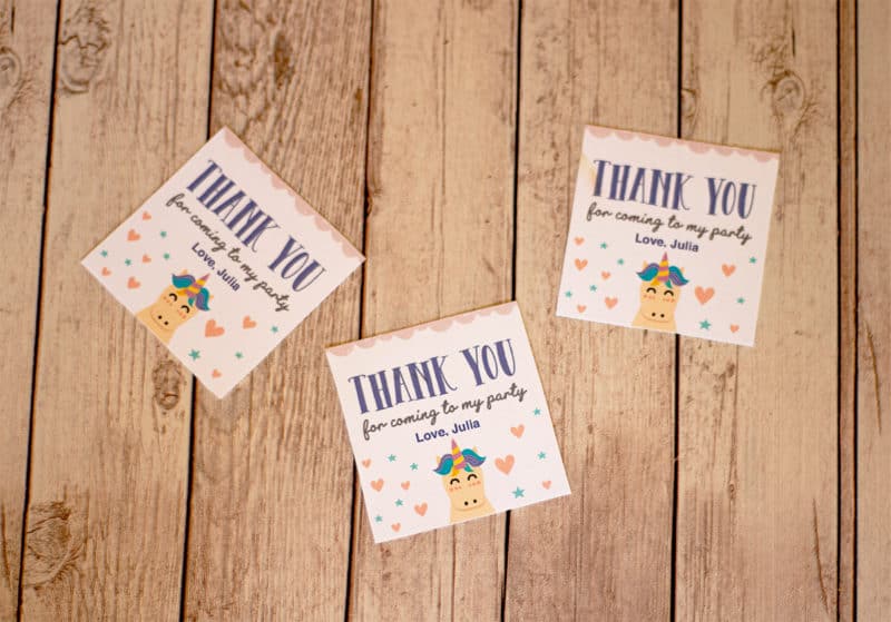 free printable unicorn thank you tags instantly download