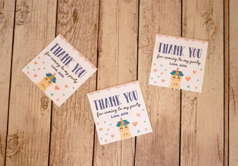 free printable unicorn thank you tags instantly download and print