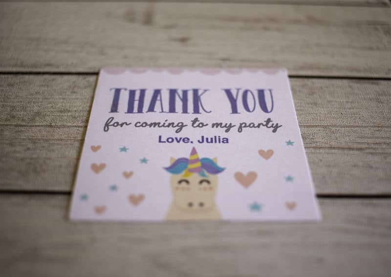 Unicorn Thank You Favor Tags - Silver Glitter Printable Rainbow Tag –  CraftyKizzy