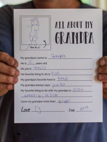 All About My Dad - Free Printable Father's Day Gift