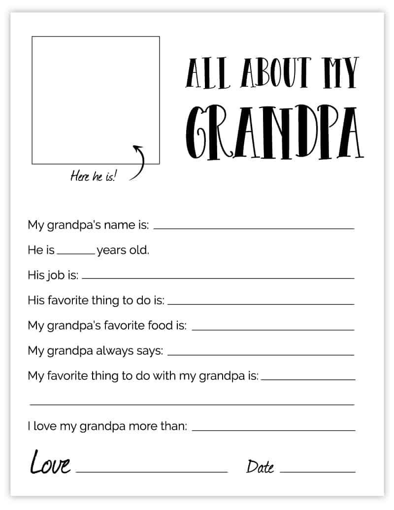 Grandpa Father S Day Printable Free Grandpa Fathers Day Gift