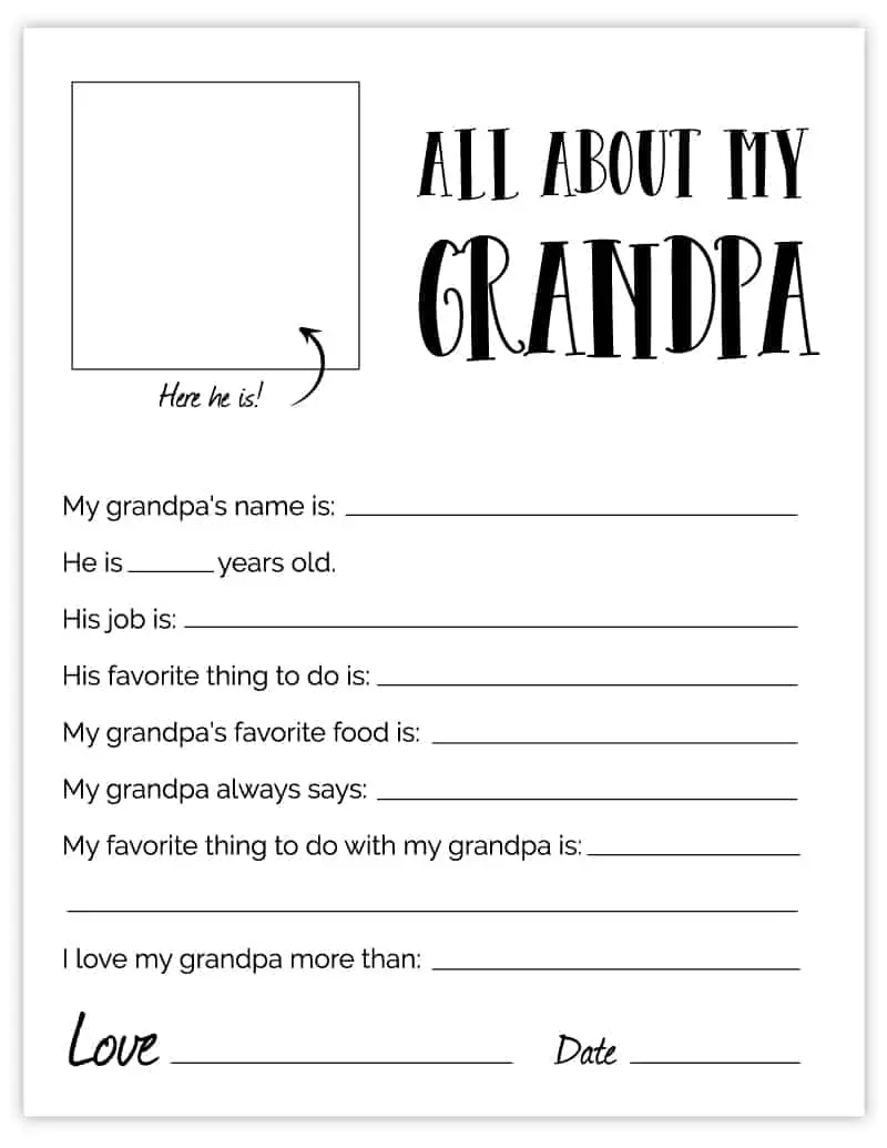 grandpa father's day printable