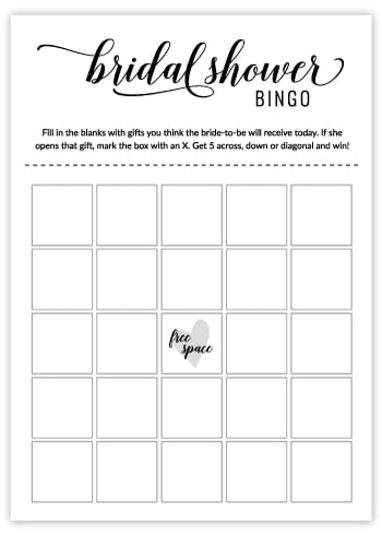 Bridal bingo card template shower Royalty Free Vector Image