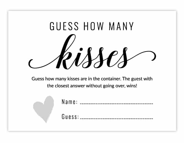 Free Printable How Many Kisses Game Free Printable Templates