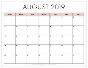 Free Printable August Calendar | Instant Download