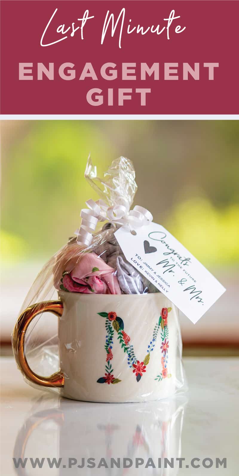 Engagement Gift Idea with Free Printable Gift Tag | Last Minute Gift Idea