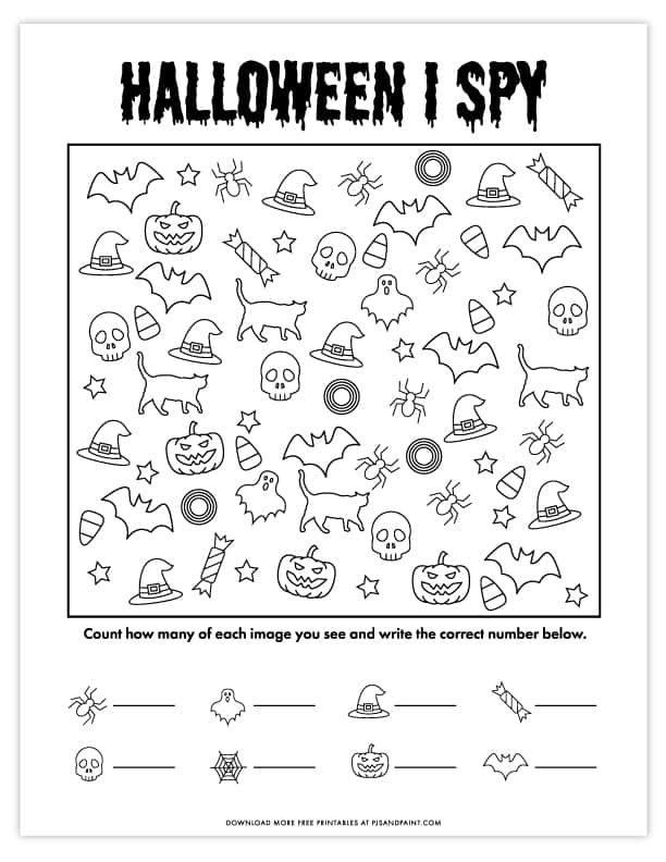 Halloween I Spy Game | Free Printable Halloween Activity