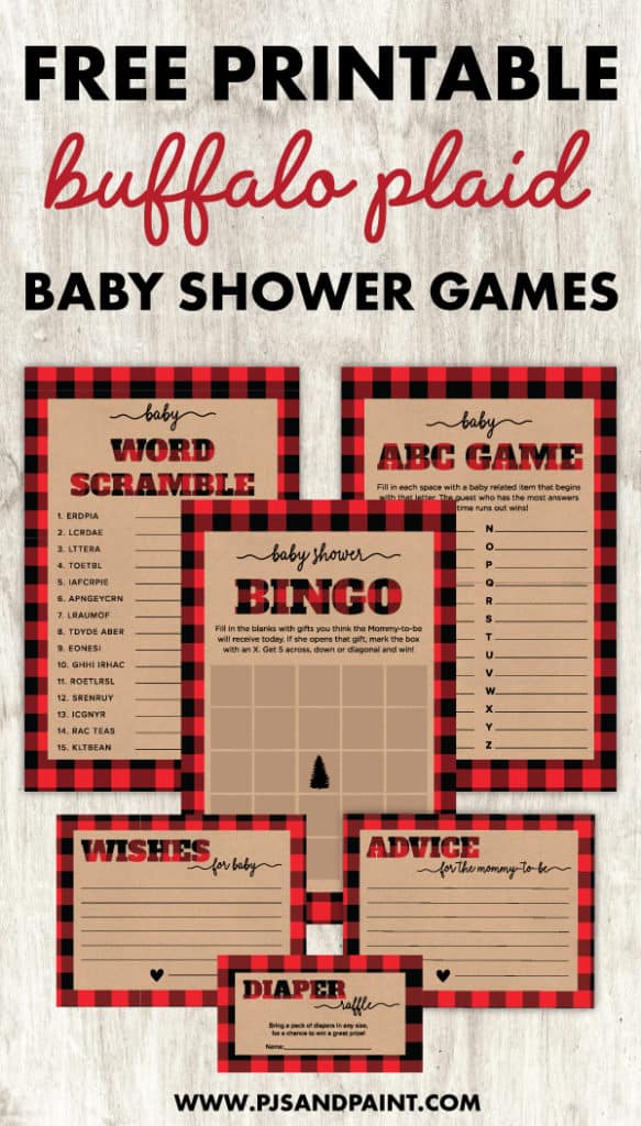 free buffalo plaid baby shower invitations