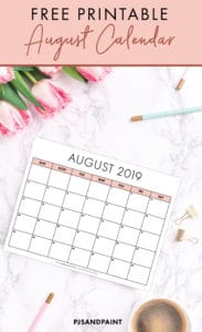 Free Printable August Calendar | Instant Download