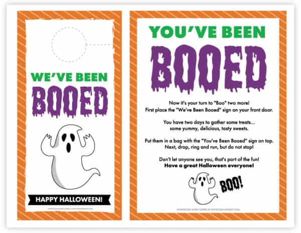 Free Printable You've Been Booed Halloween Signs