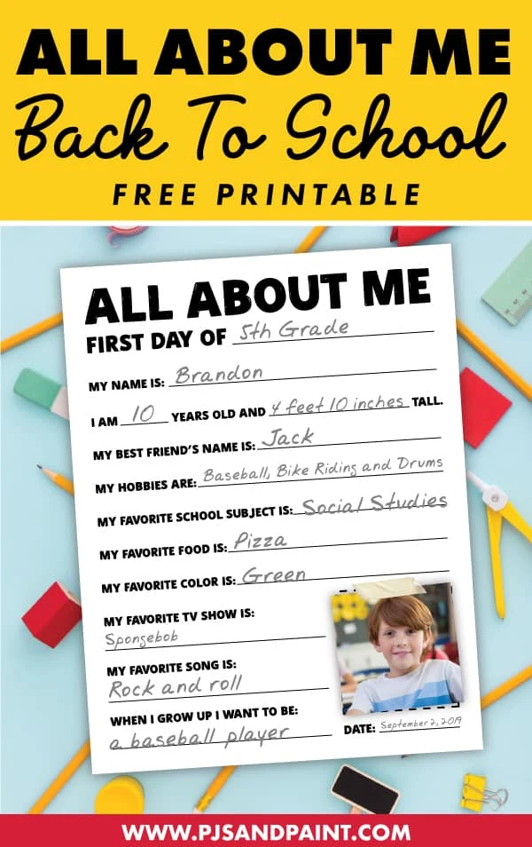 Download Today - First Day of School Printables Pre-K through 12th Grade