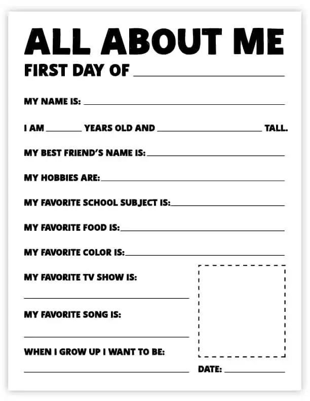 back to school printable