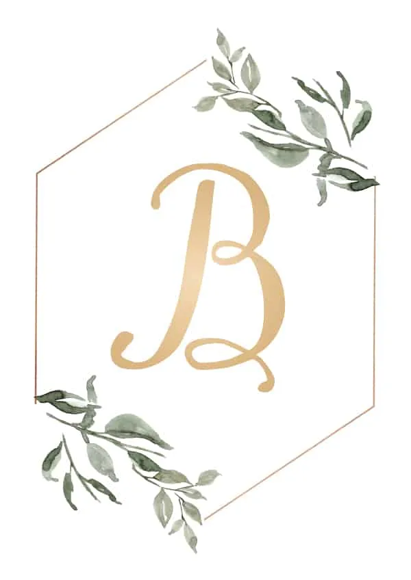 printable monogram b