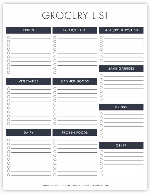 free-grocery-shopping-list-printable