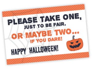 Free Printable Please Take One Halloween Sign | Instant Download