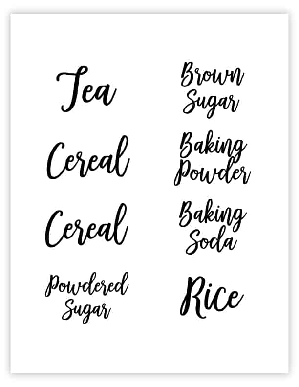 pantry labels printable label sheet storage containers printables