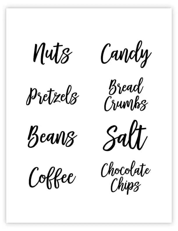 free printable pantry labels