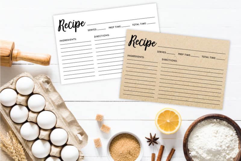 free recipe card clipart