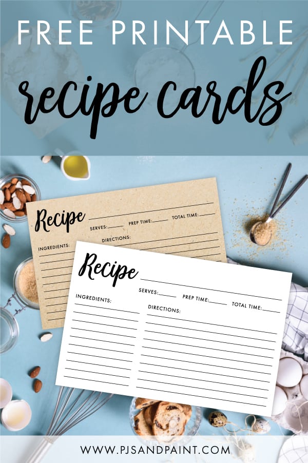 free printable recipe cards pinterest