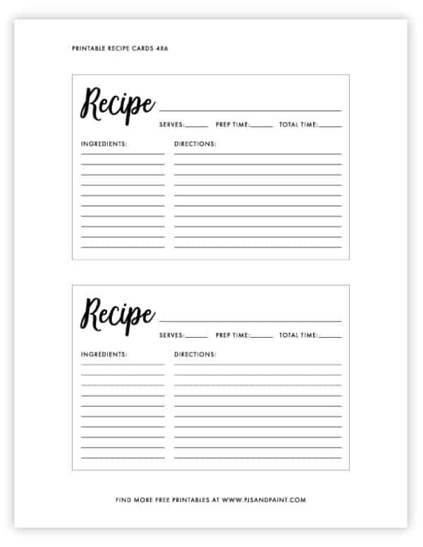 Free Printable Recipe Cards Instantly Download and Print