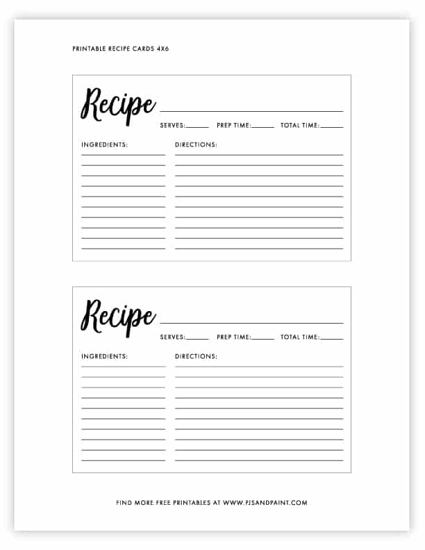 Minimalist Recipe Page Recipe Book Printable RECIPE PAGE Printable Digital Download Instant Recipe Sheet Printable Recipe Page