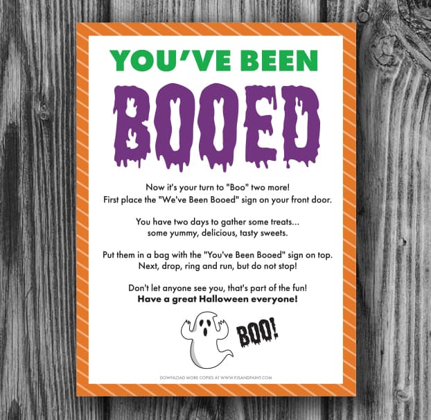 you've been booed sign