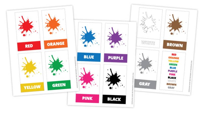 Color Flash Cards Printable PDF