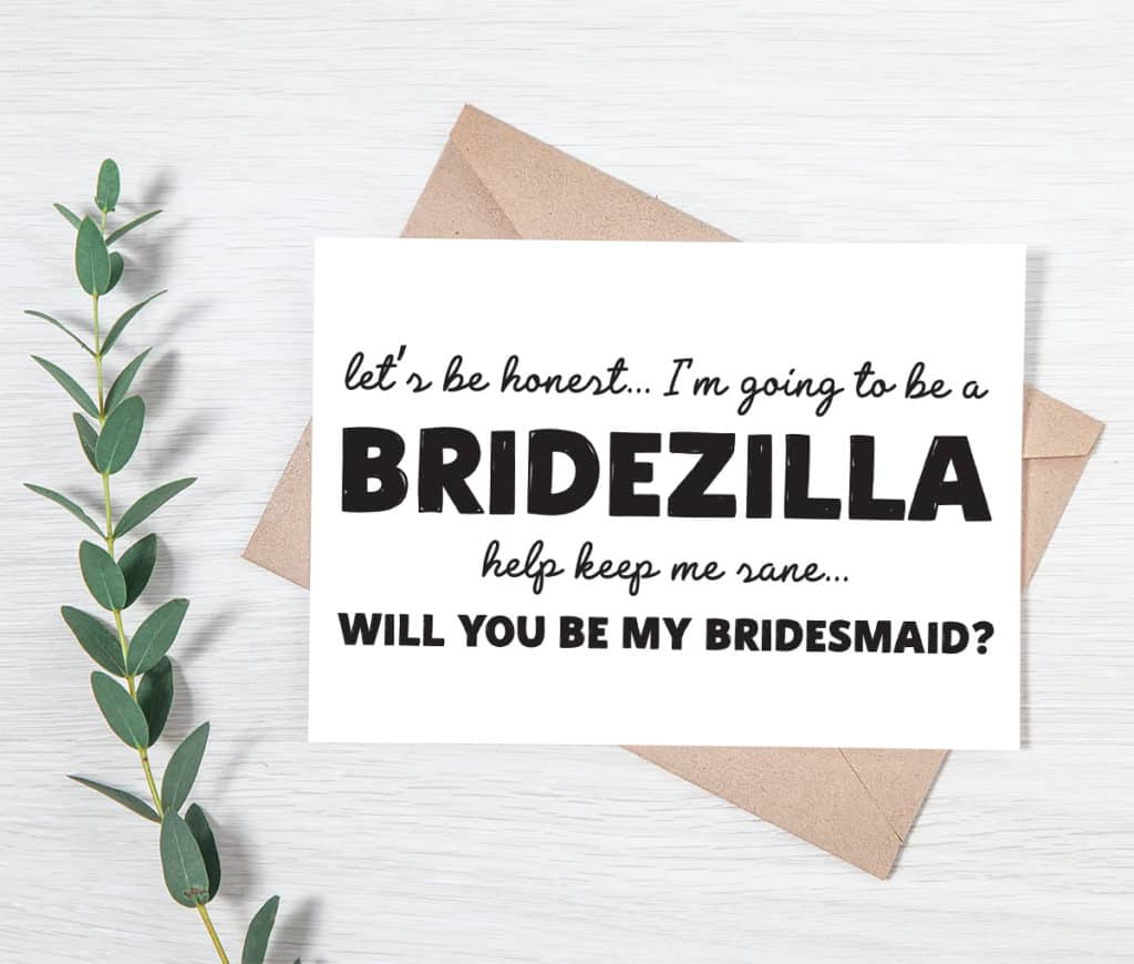 bridesmaid card ideas