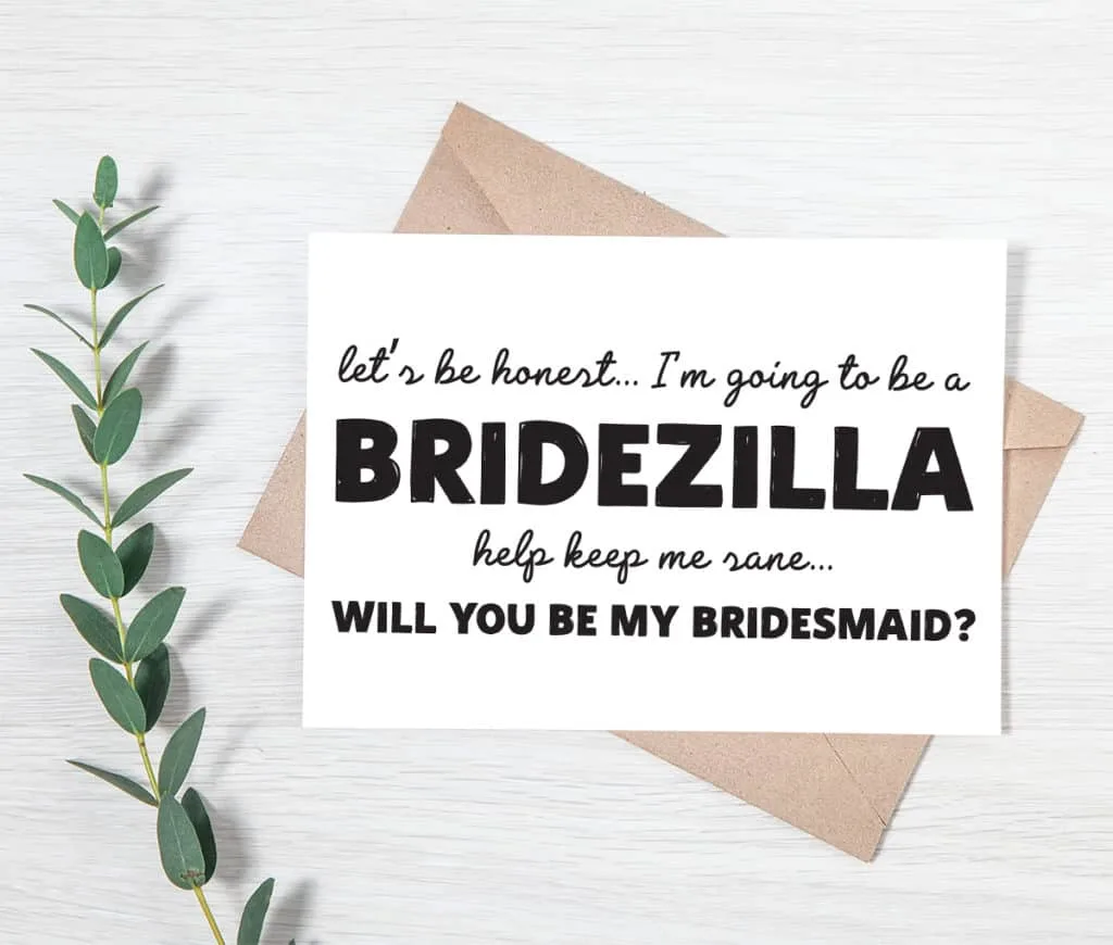 bridezilla proposal card