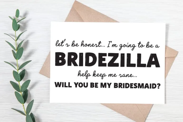 Free Printable Will You Be My Bridesmaid Cards - Pjs and Paint