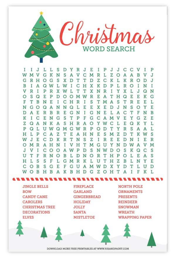 Christmas Word Search Free Printable Christmas Activities