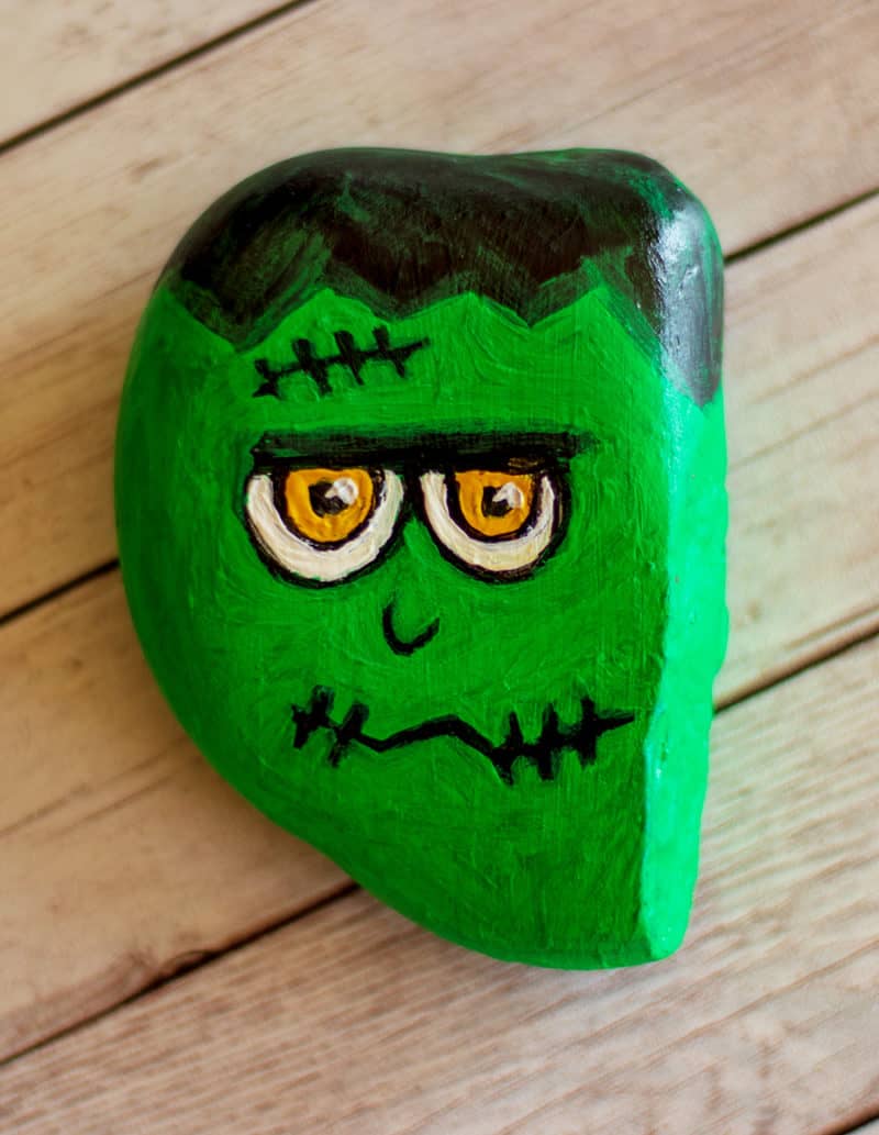 frankenstein painted rock