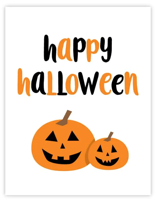 happy halloween sign printable