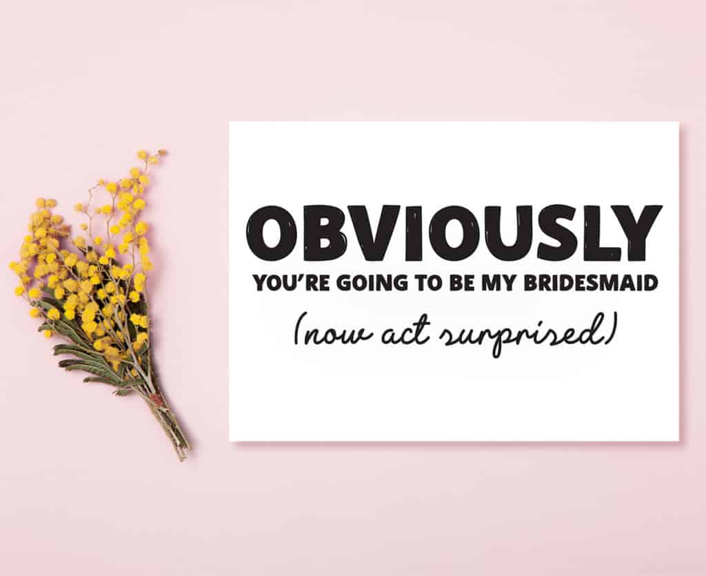 Will You Be My Bridesmaid Funny Funny Bridesmaid Proposal Card Wedding And Engagement Cards Paper 6158