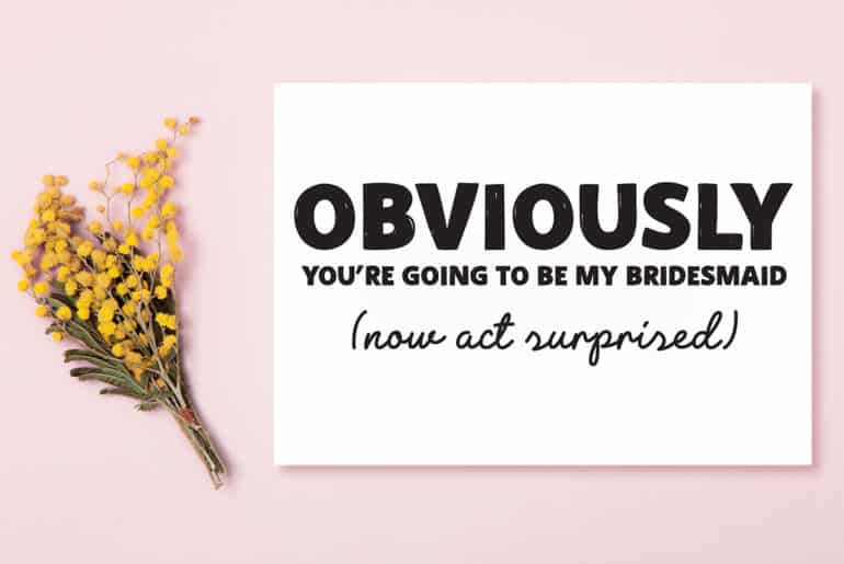 obviously bridesmaid card