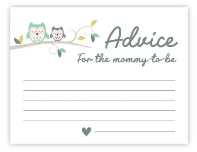 owl advice for mommy cards